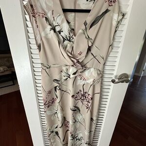 Zara Cream and Purple Floral Maxi Dress